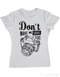 Tricou ADLER dama Dont make me shoot you Alb