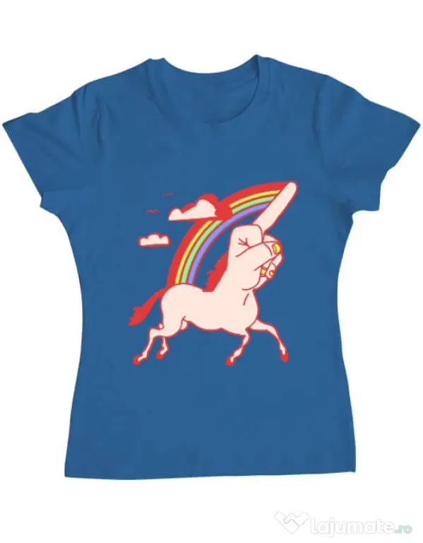 Tricou ADLER dama FUnicorn Albastru azuriu