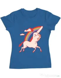 Tricou ADLER dama FUnicorn Albastru azuriu
