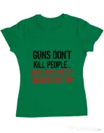 Tricou ADLER dama Guns dont kill Verde mediu