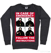 Bluza ADLER dama In case of emergency Negru melanj