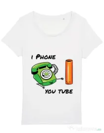 Tricou STANLEY STELLA dama Iphone youtube Alb