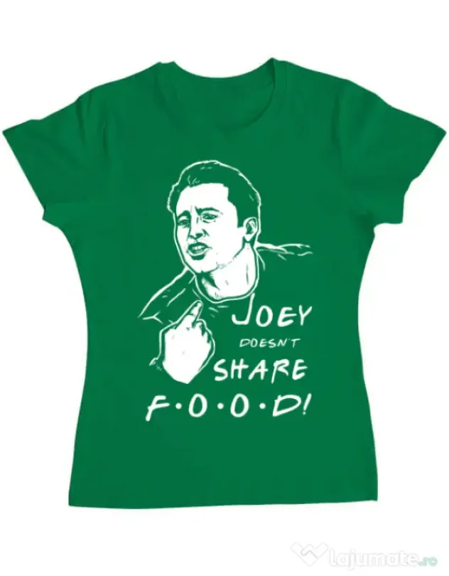 Tricou ADLER dama Joey doesnt share food Verde mediu