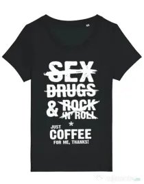 Tricou STANLEY STELLA dama Just coffee for me Negru