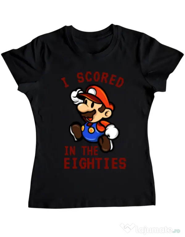 Tricou ADLER dama I scored in the eighties Negru