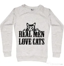 Bluza ADLER dama Real men love cats Migdala melanj