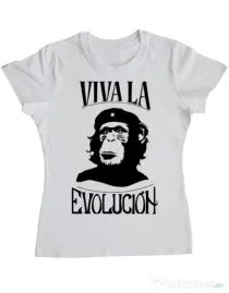 Tricou ADLER dama Viva la evolucion Alb