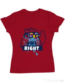 Tricou ADLER dama Owl right Rosu
