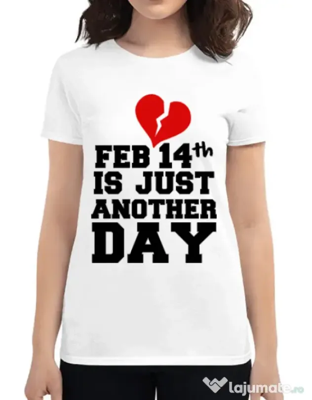 Tricou ADLER dama 14 Februarie Alb