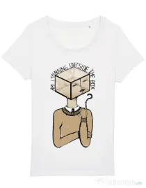 Tricou STANLEY STELLA dama Am I thinking outside the box Alb