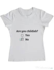 Tricou ADLER dama Are you childish Alb