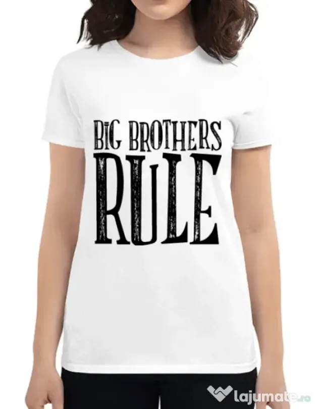 Tricou ADLER dama Big brothers rule Alb