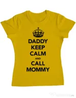 Tricou ADLER dama Daddy keep calm Galben