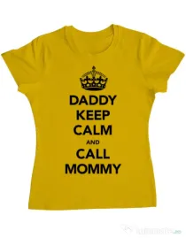 Tricou ADLER dama Daddy keep calm Galben