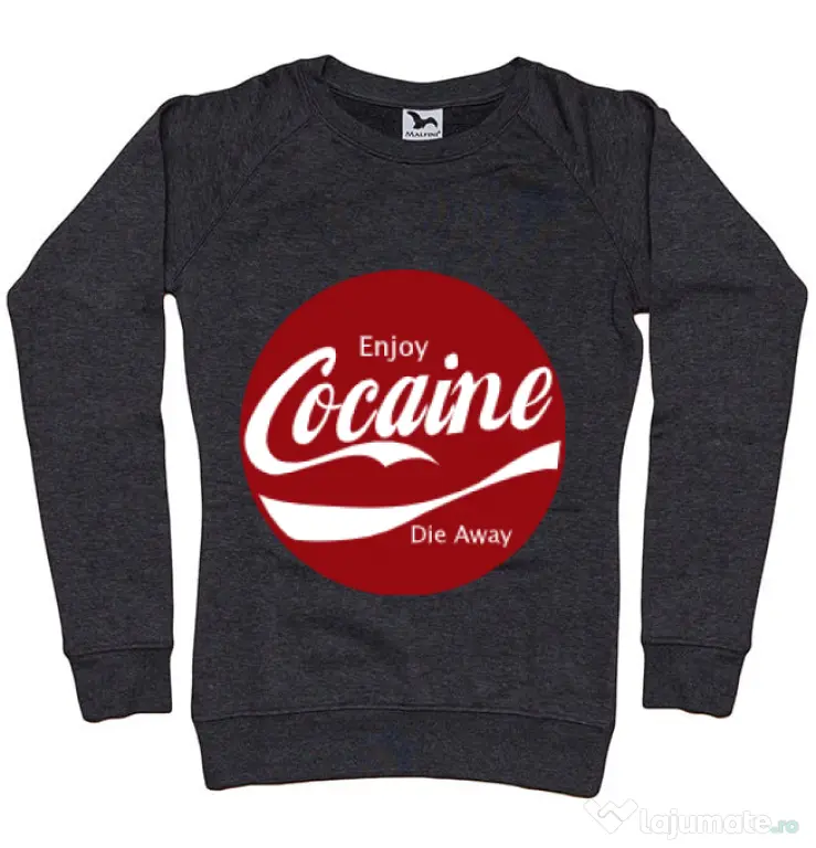Bluza ADLER dama Enjoy cocaine Negru melanj