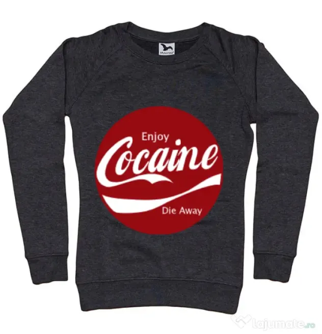 Bluza ADLER dama Enjoy cocaine Negru melanj