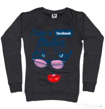 Bluza ADLER dama Facebook stalker Negru melanj