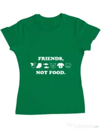 Tricou ADLER dama Friends not food Verde mediu