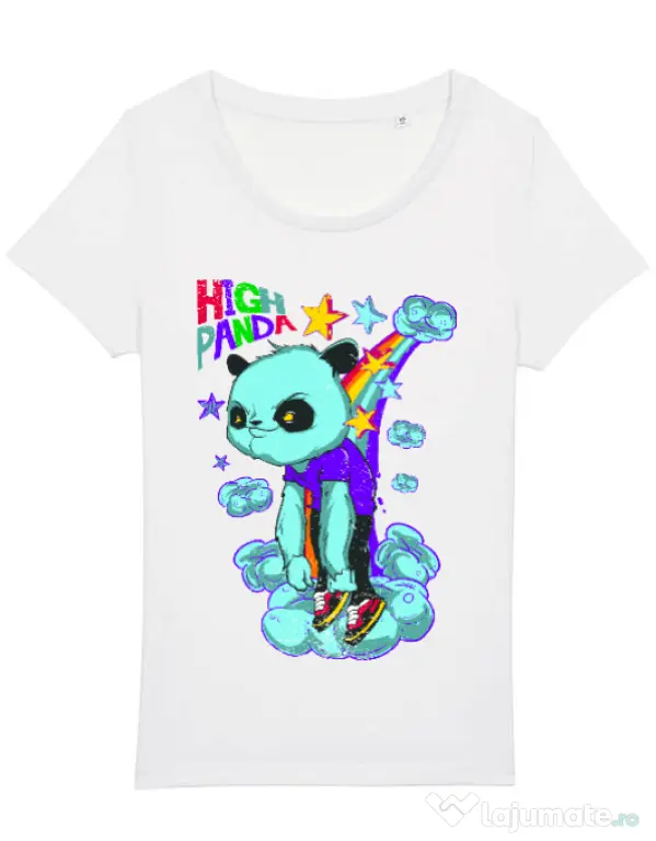 Tricou STANLEY STELLA dama High panda Alb