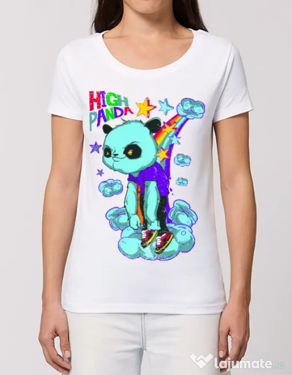 Tricou STANLEY STELLA dama High panda Alb