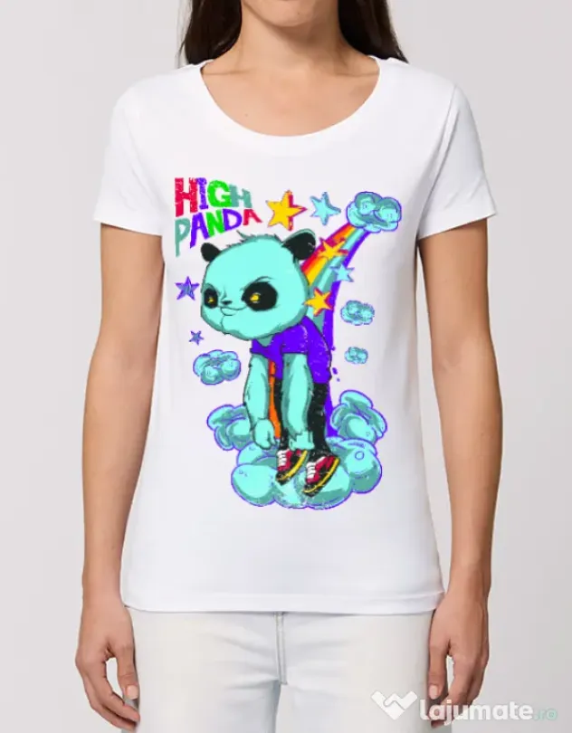 Tricou STANLEY STELLA dama High panda Alb