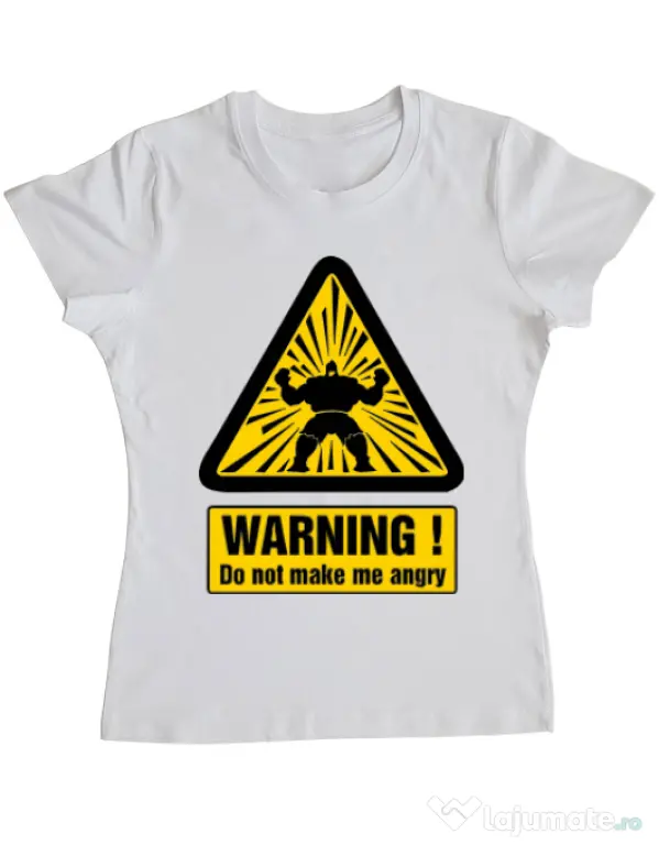 Tricou ADLER dama I become angry Alb