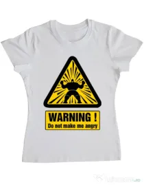 Tricou ADLER dama I become angry Alb