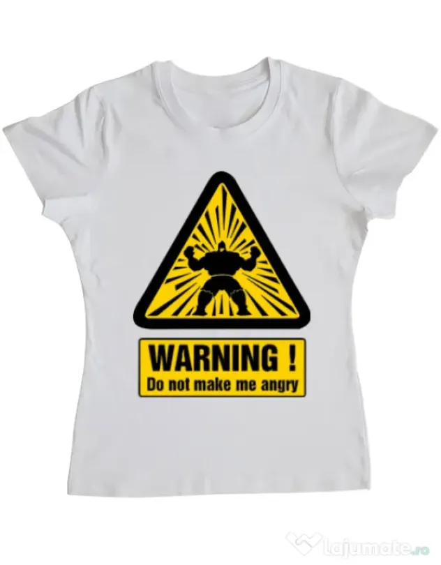 Tricou ADLER dama I become angry Alb