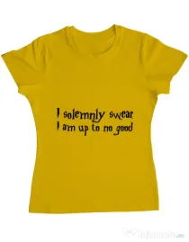 Tricou ADLER dama I solemnly swear Galben