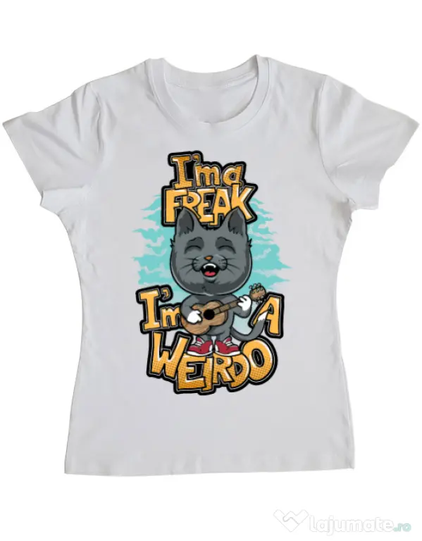 Tricou ADLER dama I am a freak Alb
