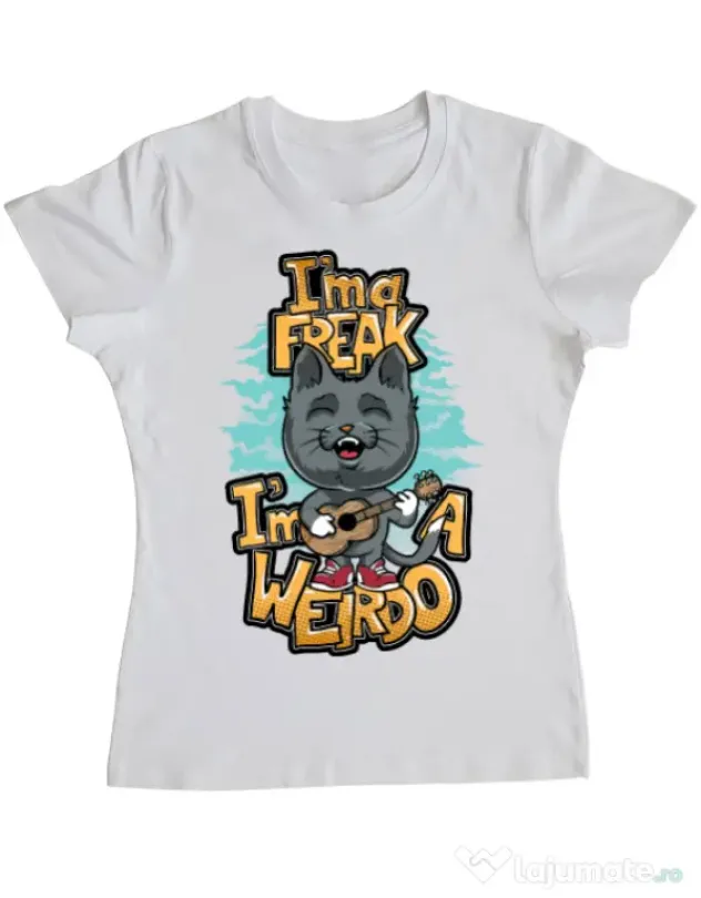 Tricou ADLER dama I am a freak Alb