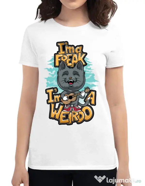 Tricou ADLER dama I am a freak Alb