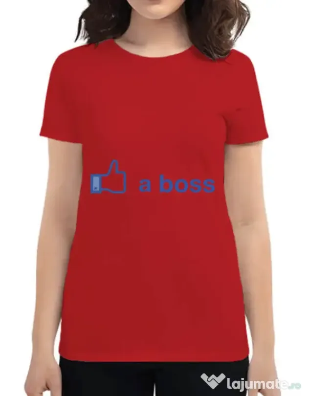Tricou ADLER dama Like a boss Facebook Rosu