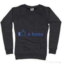Bluza ADLER dama Like a boss Facebook Negru melanj