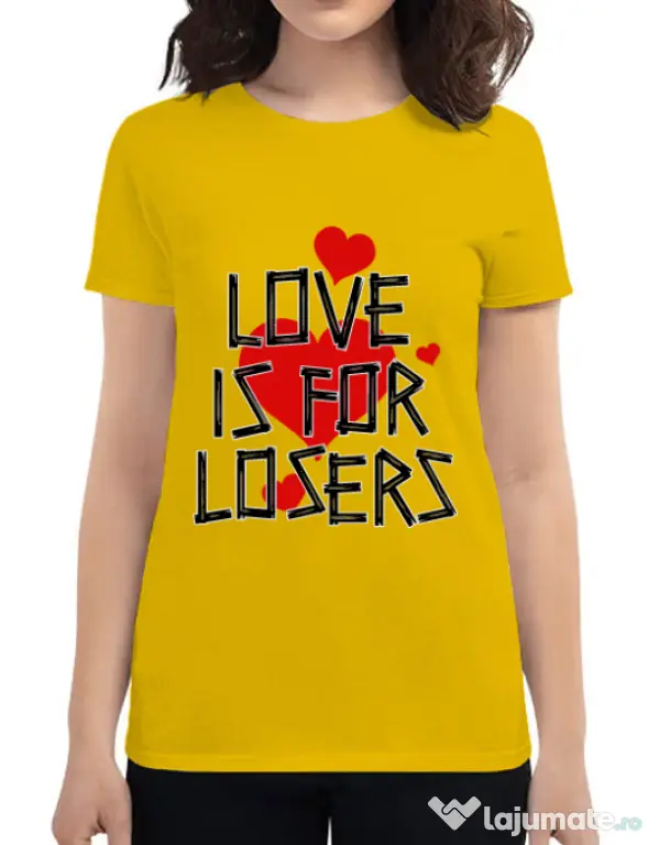 Tricou ADLER dama Love is for losers Galben