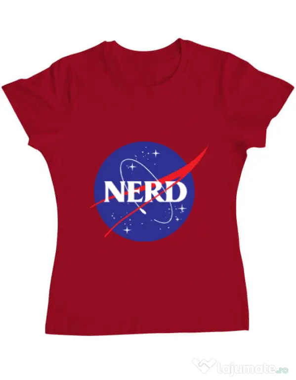 Tricou ADLER dama Nerd Rosu