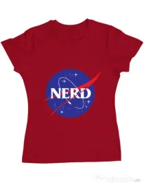 Tricou ADLER dama Nerd Rosu