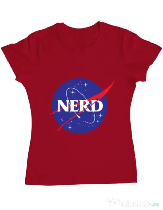 Tricou ADLER dama Nerd Rosu