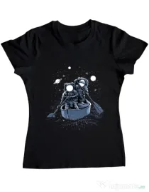 Tricou ADLER dama Across the galaxy Negru