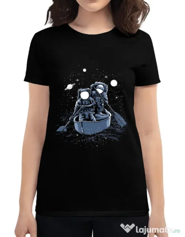 Tricou ADLER dama Across the galaxy Negru