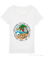 Tricou STANLEY STELLA dama Welcome to the tropical Alb