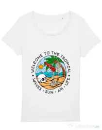 Tricou STANLEY STELLA dama Welcome to the tropical Alb