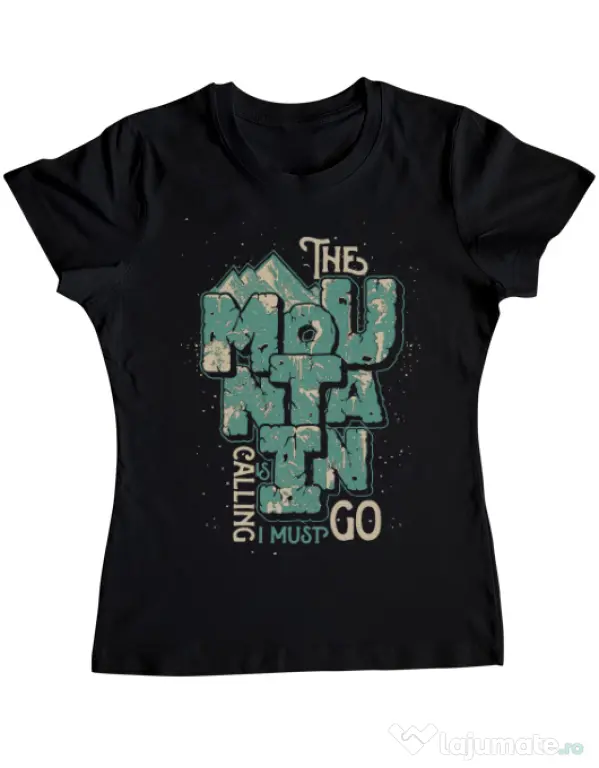 Tricou ADLER dama The mountain is calling, I must go! Negru