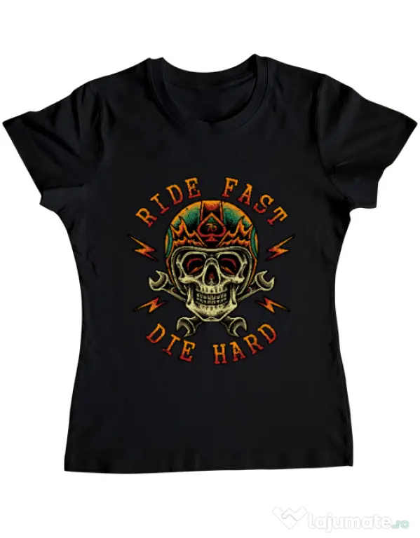 Tricou ADLER dama Bad rider Negru