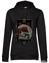 Hoodie dama cu gluga Skullcross Negru