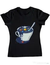 Tricou ADLER dama Galaxy mug Negru