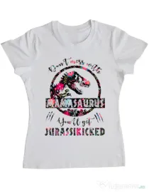 Tricou ADLER dama Mamasaurus Alb