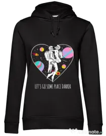 Hoodie dama cu gluga Space love Negru