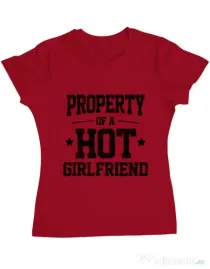 Tricou ADLER dama Property of a hot girlfriend Rosu