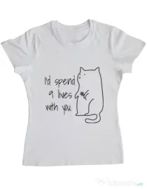 Tricou ADLER dama Nine lives Alb
